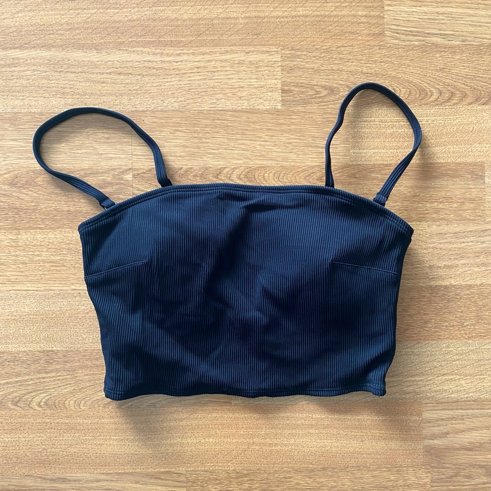 3/$30 ✨ AERIE | NWOT Black Ribbed Bathing Suit Top